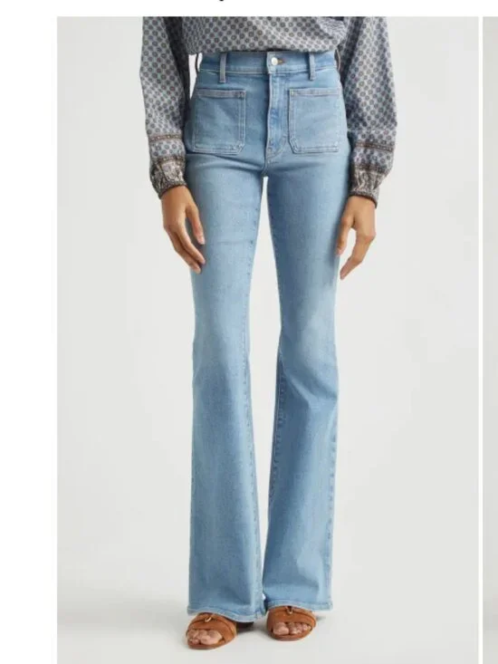 Veronica Beard Beverly High Waist Skinny Flare Leg Jeans Size 27 - Picture 1 of 13